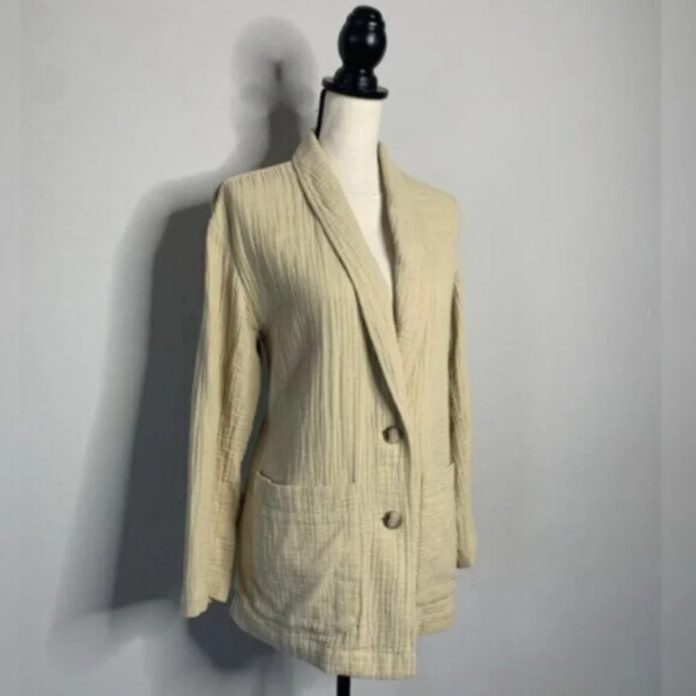 Madewell Tan Oversized Lightspun Dorset Single Breasted Blazer